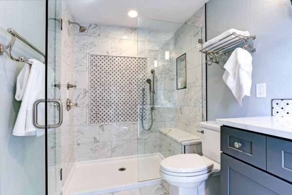 Shower Base Installation in Brick